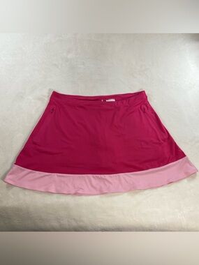 Nike Dri-FIT Performance Golf Tennis Skort – Pink Colorblock Flounce Hem Large